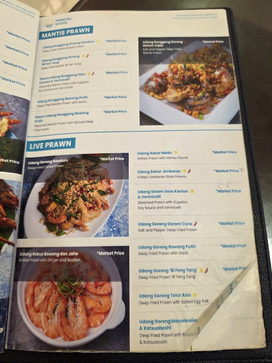 Marina Bali Seafood Menu - Image 4